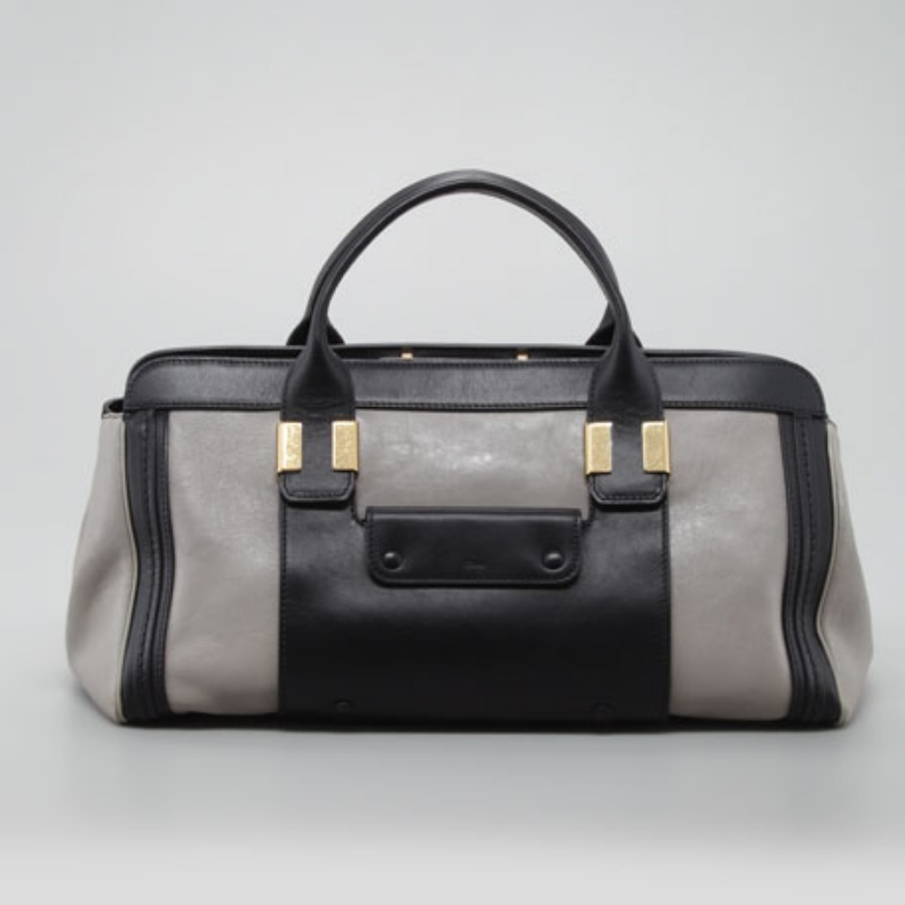 CHLOE Alice Colorblock Medium Satchel Bag, Gray
